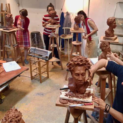 Cours de sculpture-modelage d'après modèle vivant