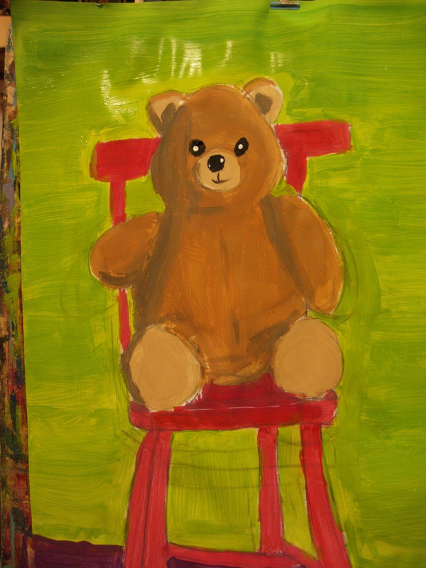 Nounours à la peinture acrylique