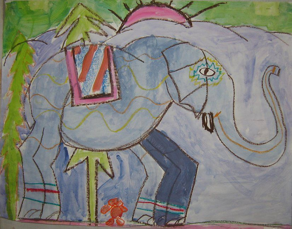 Un éléphant tout en couleurs